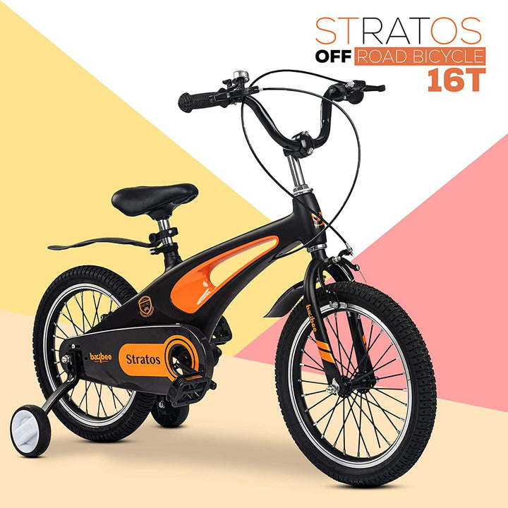 Stratos 16T Kids Cycle Bicycle | Magnesium Alloy Kids Bicycle Cycle with Training Wheels, Disc Brake, Chain Guard | Kids Baby Cycle Bike Bicycle | Baby Bicycle Cycle for Kids 3 to 7 Years