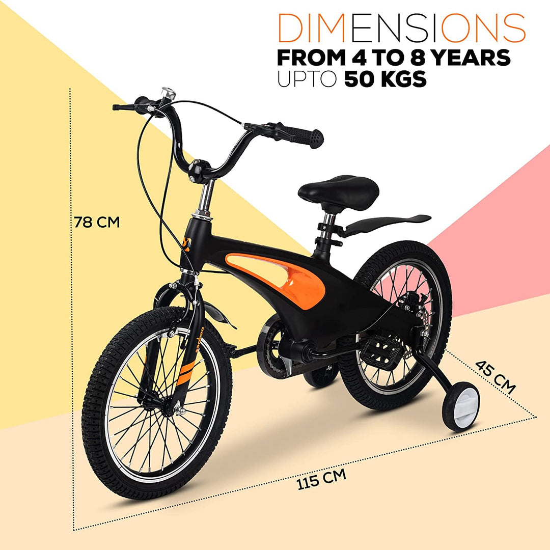 Stratos 16T Kids Cycle Bicycle | Magnesium Alloy Kids Bicycle Cycle with Training Wheels, Disc Brake, Chain Guard | Kids Baby Cycle Bike Bicycle | Baby Bicycle Cycle for Kids 3 to 7 Years