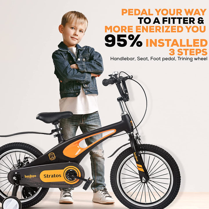 Stratos 16T Kids Cycle Bicycle | Magnesium Alloy Kids Bicycle Cycle with Training Wheels, Disc Brake, Chain Guard | Kids Baby Cycle Bike Bicycle | Baby Bicycle Cycle for Kids 3 to 7 Years