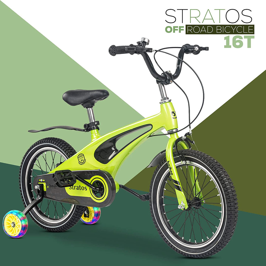 Stratos 16T Kids Cycle Bicycle | Magnesium Alloy Kids Bicycle Cycle with Training Wheels, Disc Brake, Chain Guard | Kids Baby Cycle Bike Bicycle | Baby Bicycle Cycle for Kids 3 to 7 Years