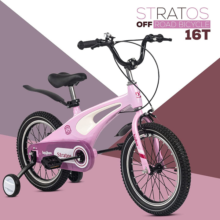 Stratos 16T Kids Cycle Bicycle | Magnesium Alloy Kids Bicycle Cycle with Training Wheels, Disc Brake, Chain Guard | Kids Baby Cycle Bike Bicycle | Baby Bicycle Cycle for Kids 3 to 7 Years