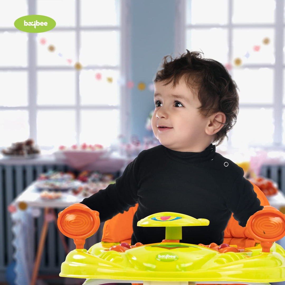 Winnie Baby Walker for Kids with 3 Height Adjustable & Parental Push Handle Walker for Baby with Music & Light, Activity Walker