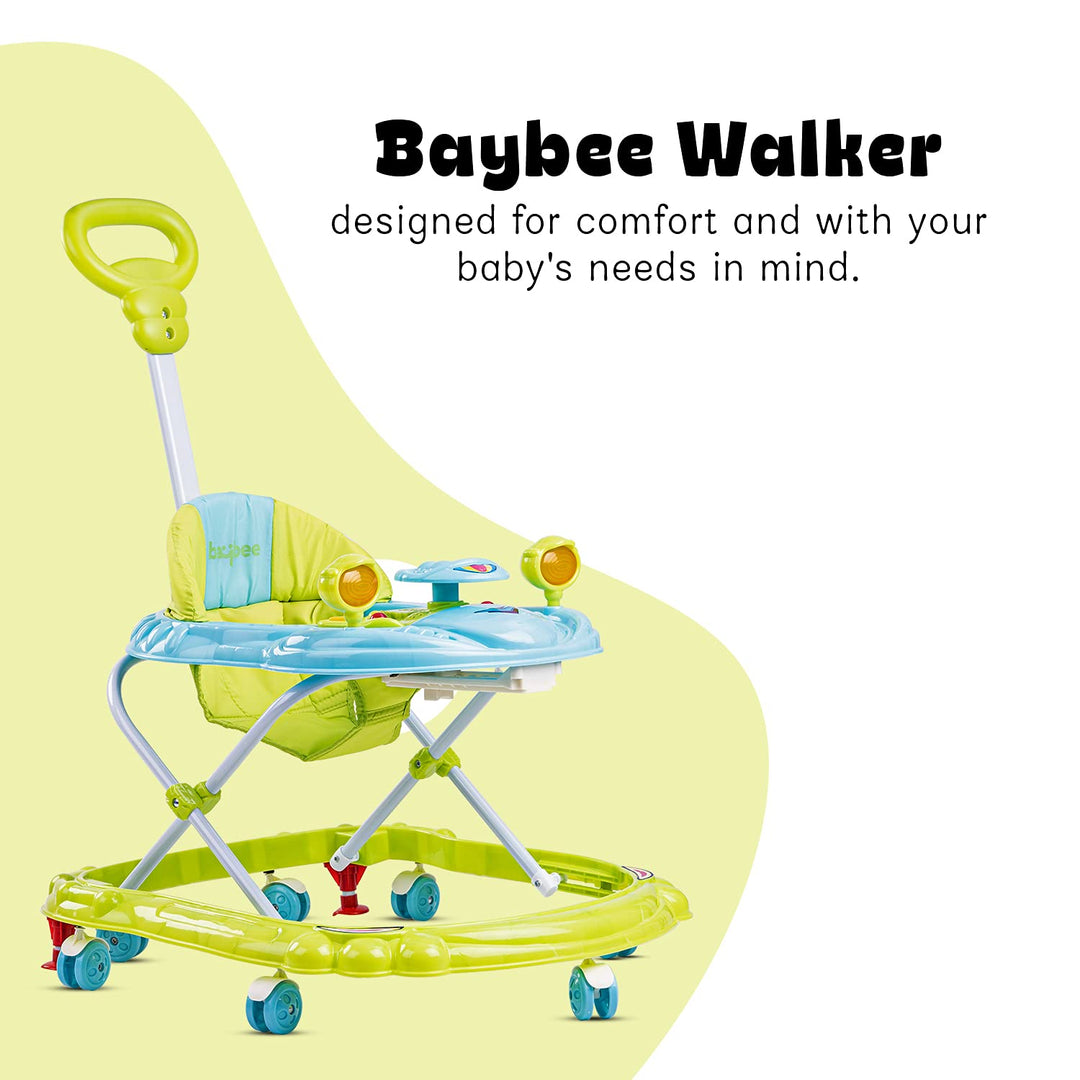 Nemo Baby Walker for Kids with 3 Height Adjustable & Parental Push Handle Walker