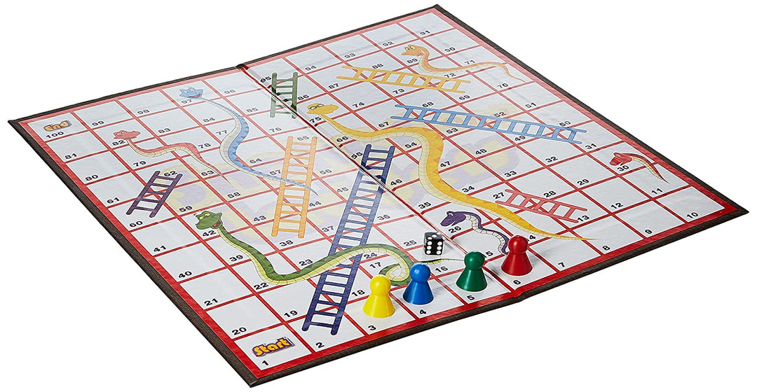 Snakes & Ladders, The classic children board game, kids & family, 2 - 4 players, 4 & above