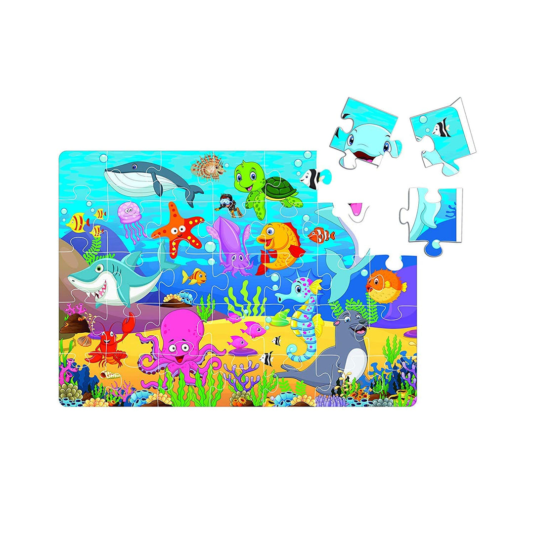 Ratna's 4 in 1 Animal World 4x35 140 Pieces Jigsaw Puzzle for Kids (SEA, WILD, BIRDS, FARM Animals)