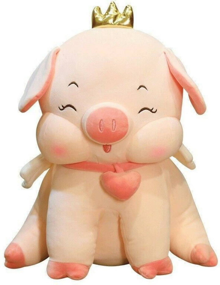 Cute Sitting Heart Pig Animal Soft Toys Baby Girl Soft Doll Stuffed Plush Toys - 40 cm  (Pink)