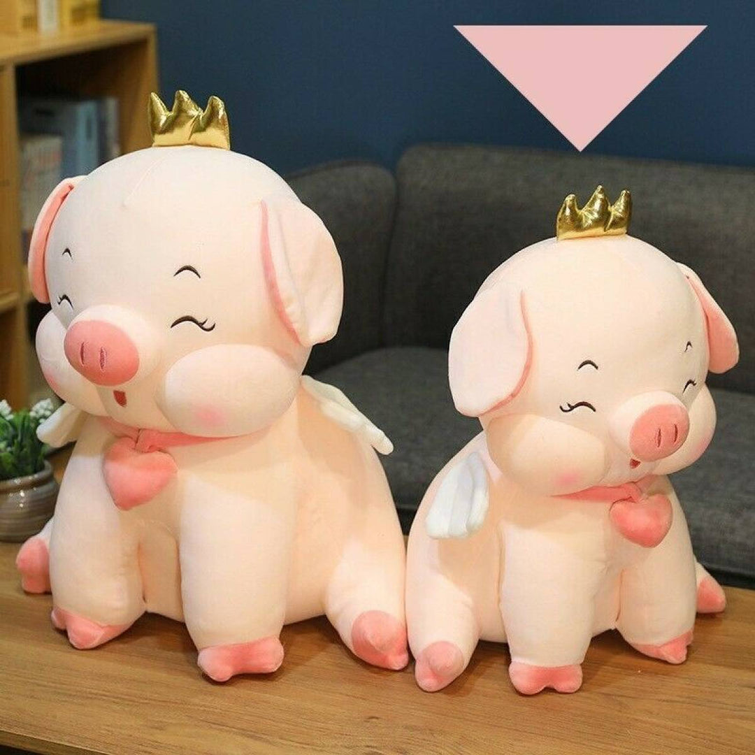 Cute Sitting Heart Pig Animal Soft Toys Baby Girl Soft Doll Stuffed Plush Toys - 40 cm  (Pink)