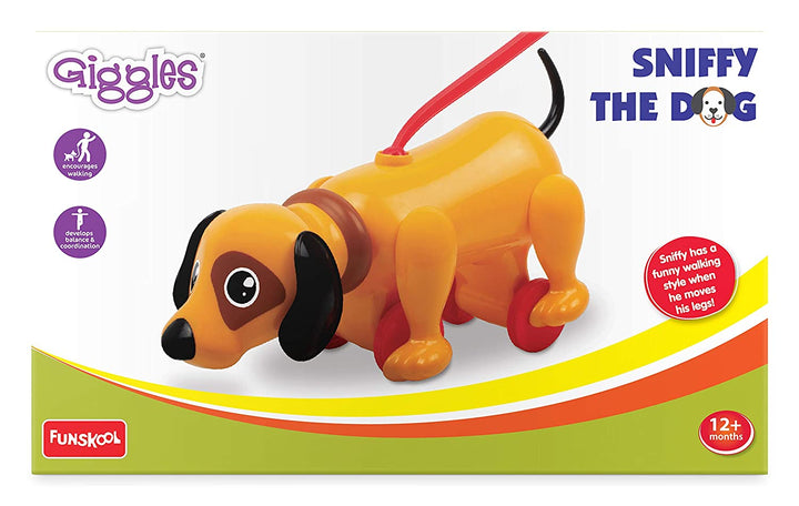 Sniffy The Dog , Pull along toy , Head bobs,Tail wags,Encourages Walking , 12 months & above , Infant and Preschool Toys