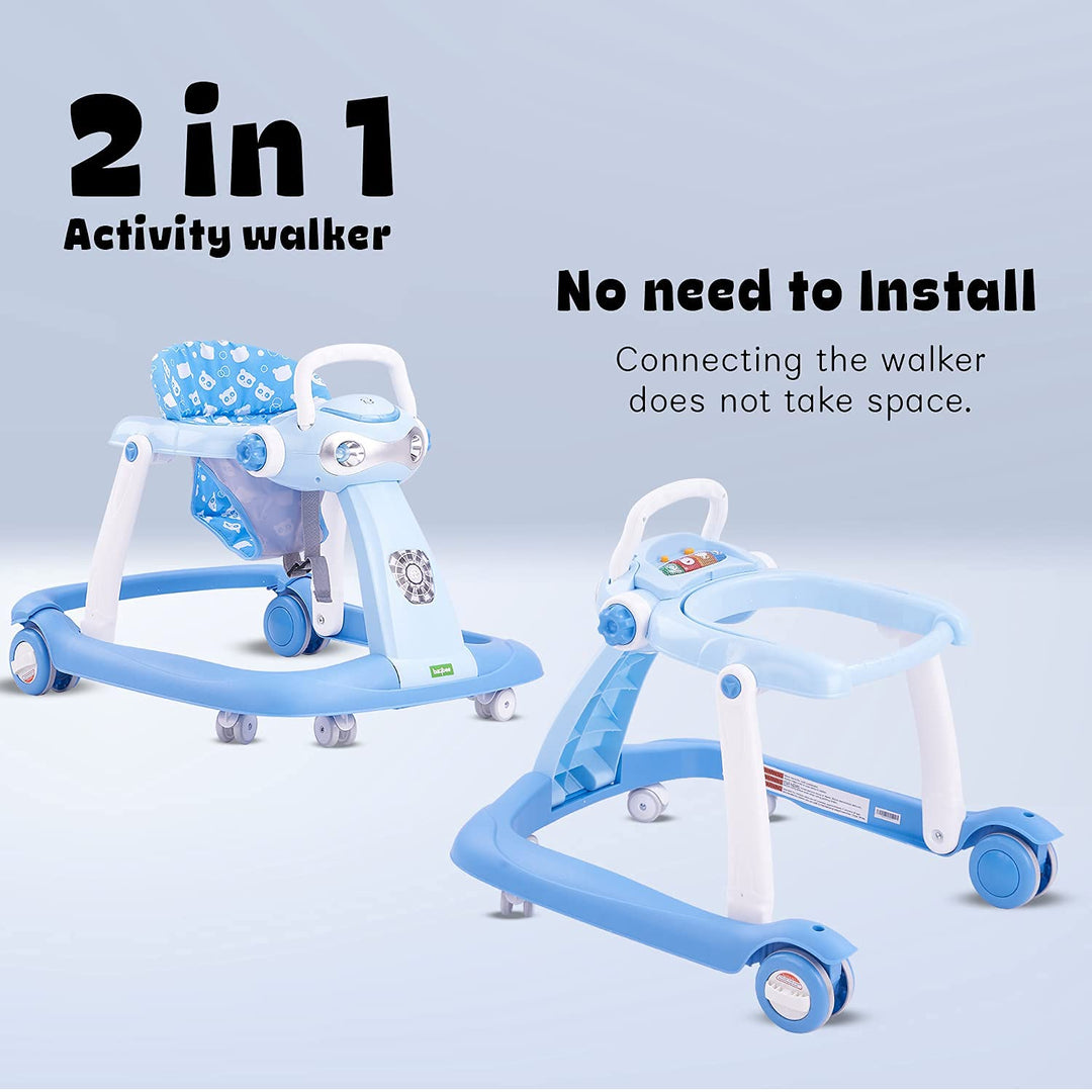 Lite 2 in1 Twist Baby Walker Round Kids Walker for Babies Cycle with Adjustable Height and Musical Toy Bar Rattles and Toys Ultra Soft Seat-Activity Walker for Kids Wheel 6-24 Months