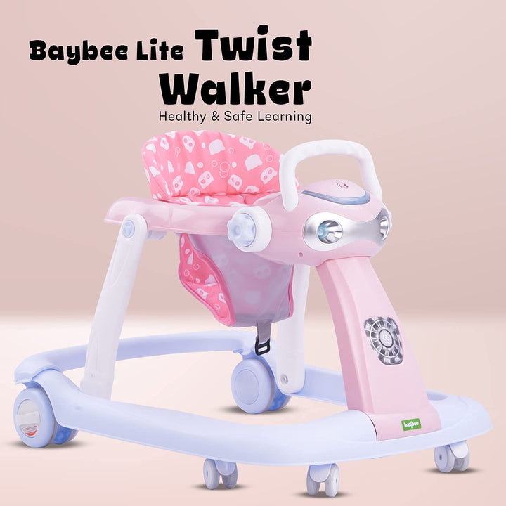 Lite 2 in1 Twist Baby Walker Round Kids Walker for Babies Cycle with Adjustable Height and Musical Toy Bar Rattles and Toys Ultra Soft Seat-Activity Walker for Kids Wheel 6-24 Months