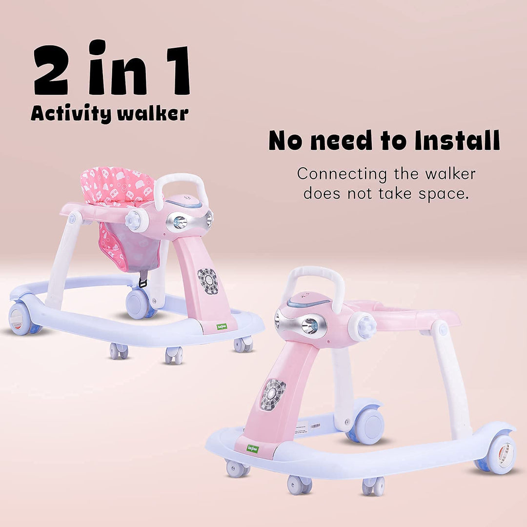 Lite 2 in1 Twist Baby Walker Round Kids Walker for Babies Cycle with Adjustable Height and Musical Toy Bar Rattles and Toys Ultra Soft Seat-Activity Walker for Kids Wheel 6-24 Months