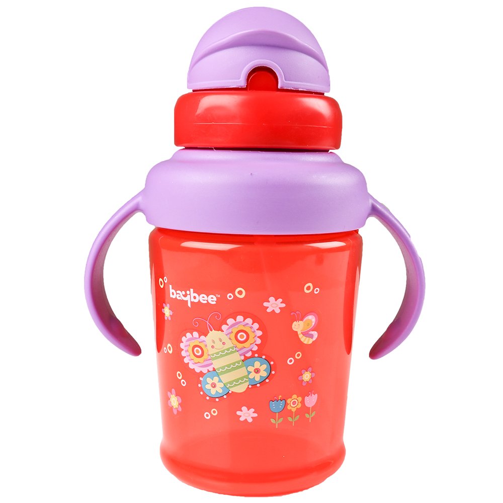 Premium 3 Stage Sipper Cup with Handle and Straw for Baby/Kids 18 Months+ (Red)