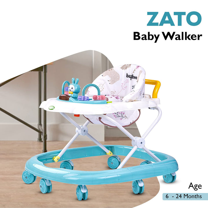 Bizzy Round Baby Walker for Kids 3 Position Adjustable Height & Rattle Toys