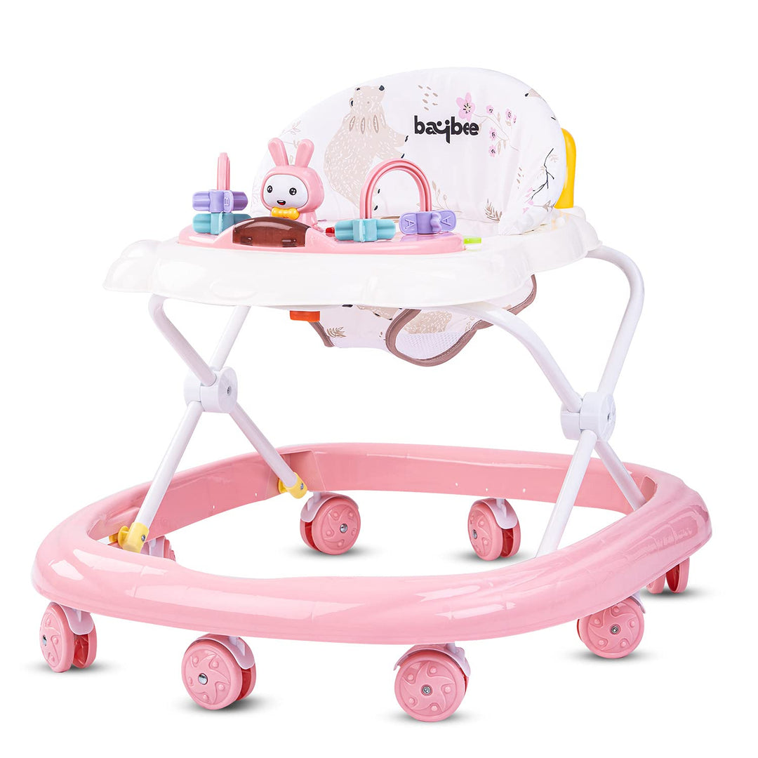 Bizzy Round Baby Walker for Kids 3 Position Adjustable Height & Rattle Toys