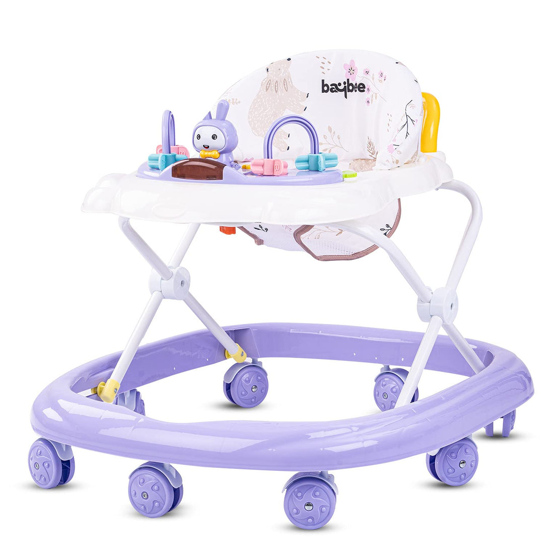 Bizzy Round Baby Walker for Kids 3 Position Adjustable Height & Rattle Toys