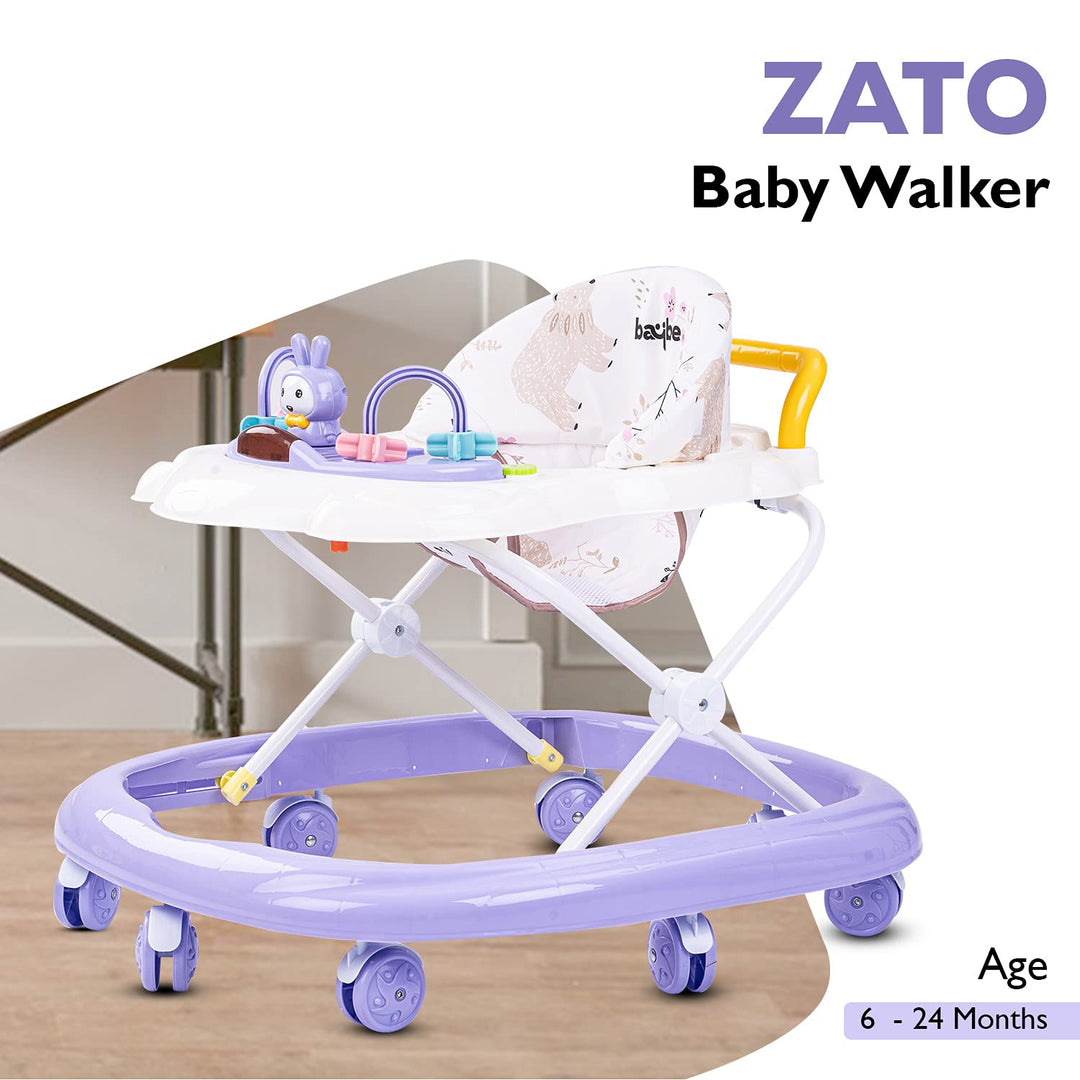 Bizzy Round Baby Walker for Kids 3 Position Adjustable Height & Rattle Toys