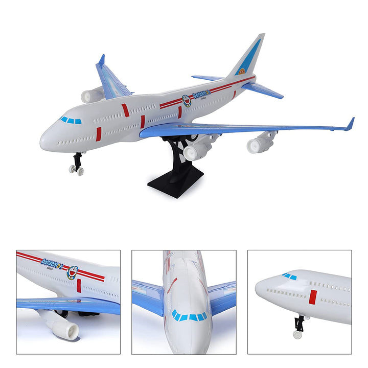 Doraemon Airbus-70207 | Plastic Plane | Friction Powered Aeroplan | Unbreakable Big Size Airbus | Pull Along | Pull Back | Push and Go Crawling Toys for Boys and Girl's