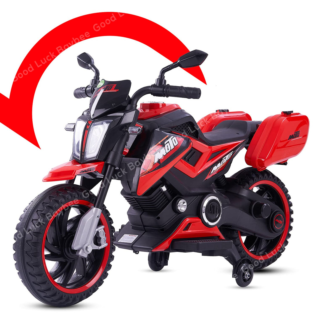 Moto Sports Electric Motor Bike 6V Rechargeable Battery Operated Ride on Bike Motorcycle for Boys & Girls 2-5 Years