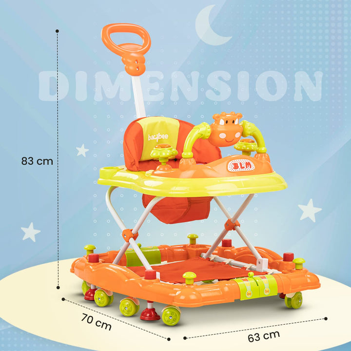 Froza Baby Walker for Kids, Walker with Rocker, Parental Handle & Stopper