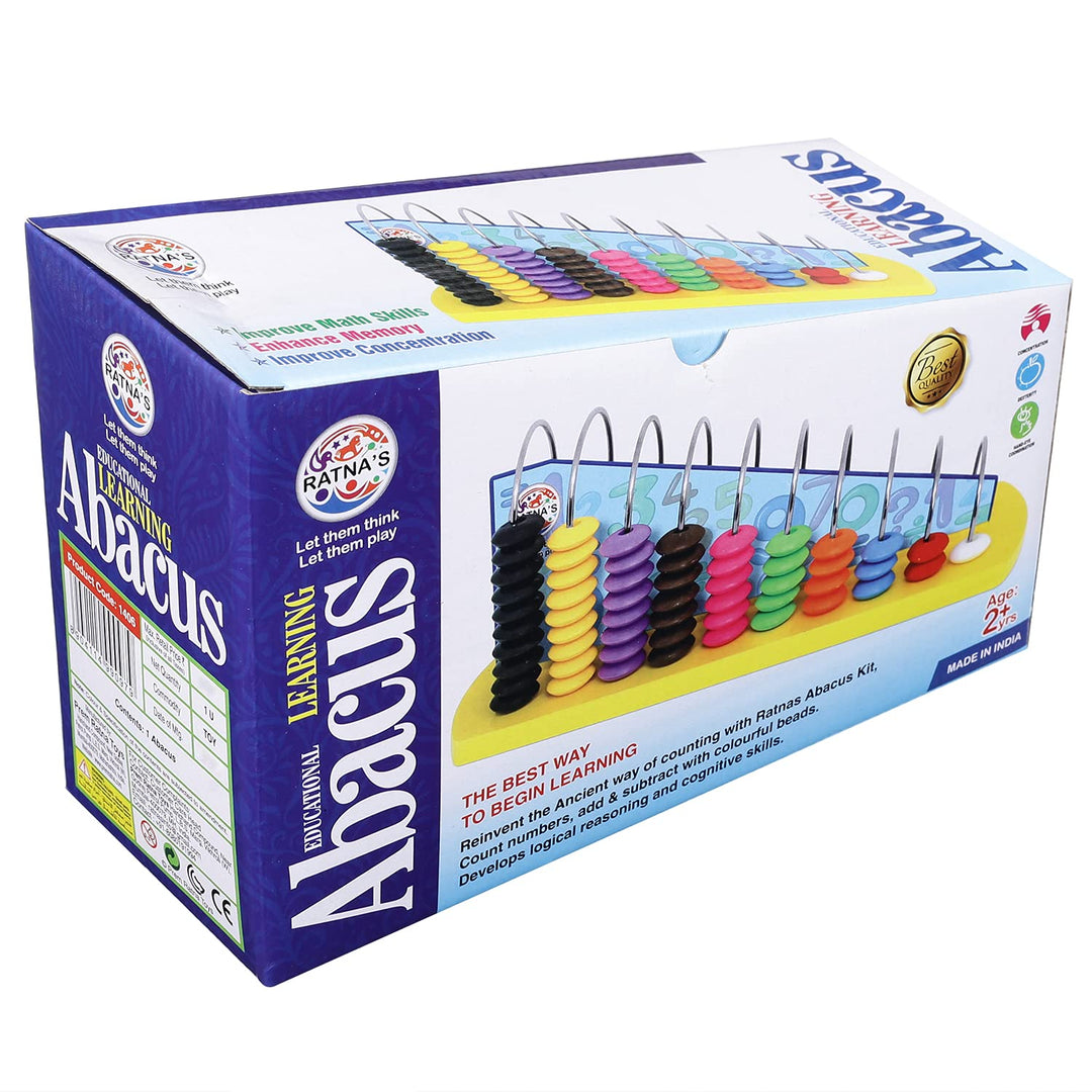 Ratna's Educational Abacus for Kids to Count, add & Subtract with Colorful Beads