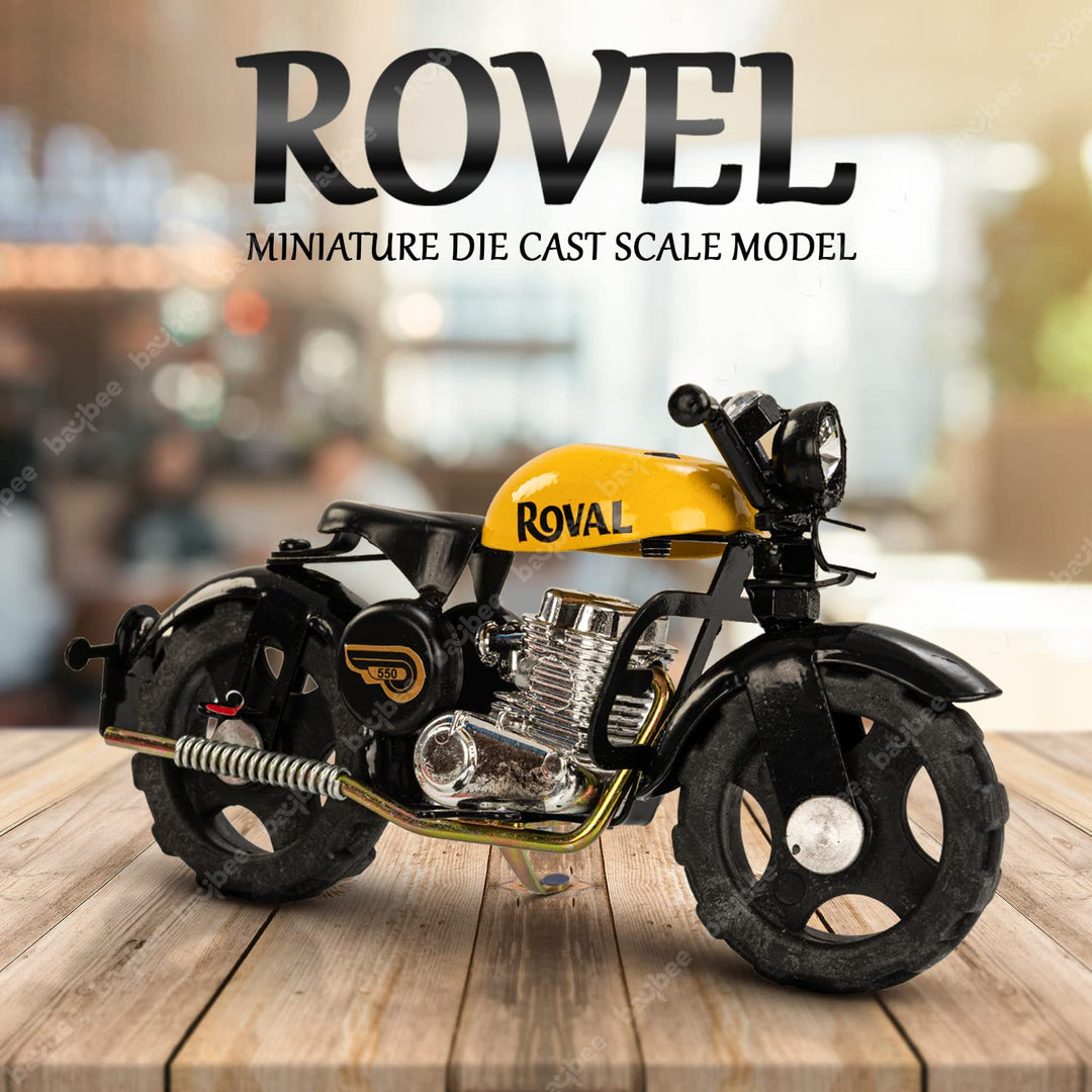 Metal Miniature Bike Toy for Kids | Push Scale Model Motorcycle Toy Vehicles for Kids |Pull Push Toy Vehicle Playset Motorcycle Bike for Kids 2+Years Boys Girls (Roval Yellow)