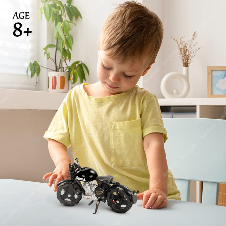 Metal Miniature Bike Toy for Kids | Push Scale Model Motorcycle Toy Vehicles for Kids |Pull Push Toy Vehicle Playset Motorcycle Bike for Kids 2+Years Boys Girls (Roval Yellow)