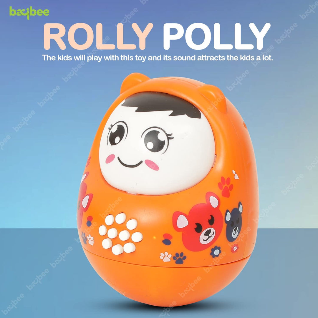 Musical Roly Poly Toys for Baby | Push and Shake Wobbling Toy with Music | Tumbler Doll Toy for Babies | Sound Balancing Doll Toys for Baby Boys, Girls 6+ Months