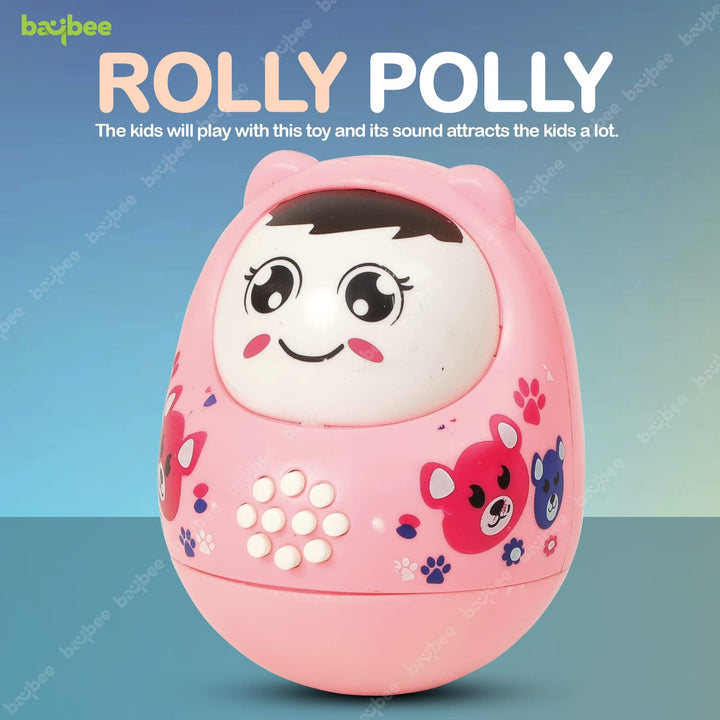 Musical Roly Poly Toys for Baby | Push and Shake Wobbling Toy with Music | Tumbler Doll Toy for Babies | Sound Balancing Doll Toys for Baby Boys, Girls 6+ Months