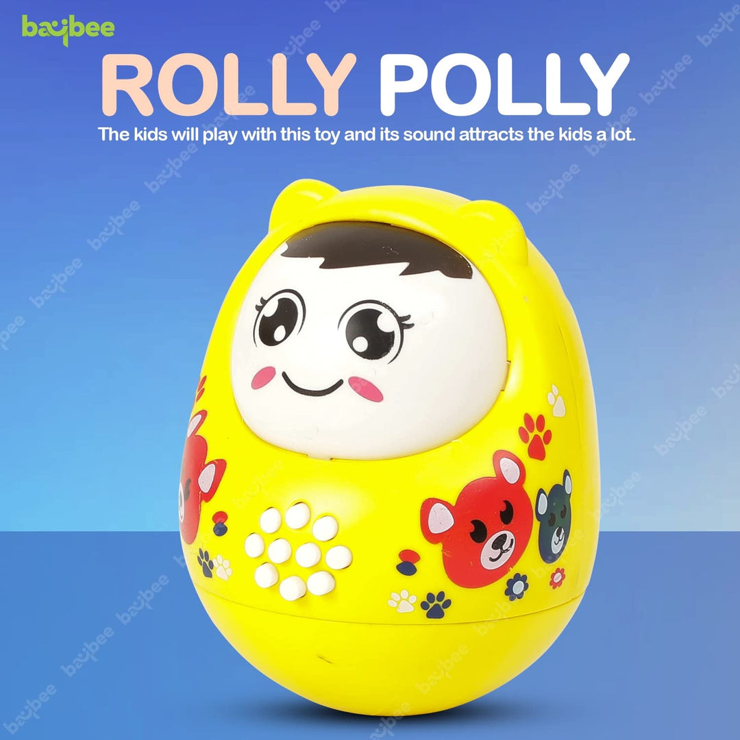 Musical Roly Poly Toys for Baby | Push and Shake Wobbling Toy with Music | Tumbler Doll Toy for Babies | Sound Balancing Doll Toys for Baby Boys, Girls 6+ Months