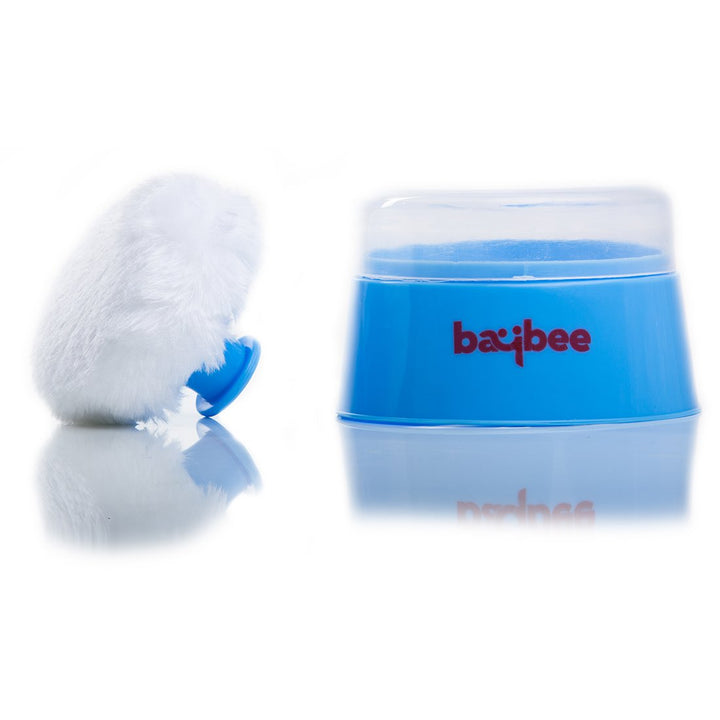 Premium Soft Face Sponge Body Powder Puff Box Case Container (Blue)