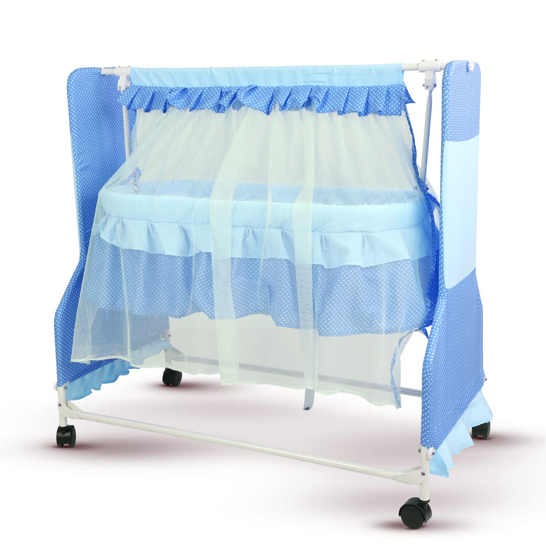 Evolve Baby Cradle for New Born Baby, Baby Cradle Swing Jhula with Mosquito Protection Net, Mattress & Wheels | New Born Baby Cot Cradle| Baby Cradles for New Born Baby 0 to 12 Months