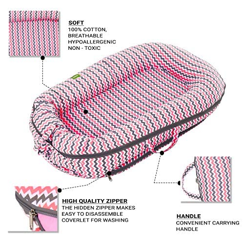 Luxuria Baby's Cotton Bed, Baby Bedding Set for New Born Baby Essential| Foldable Baby Sleeping Bag-Baby Bed-Infant Portable Bassinet-Nest for Co-Sleeping Baby Bedding for New Born 0-12 Months Old