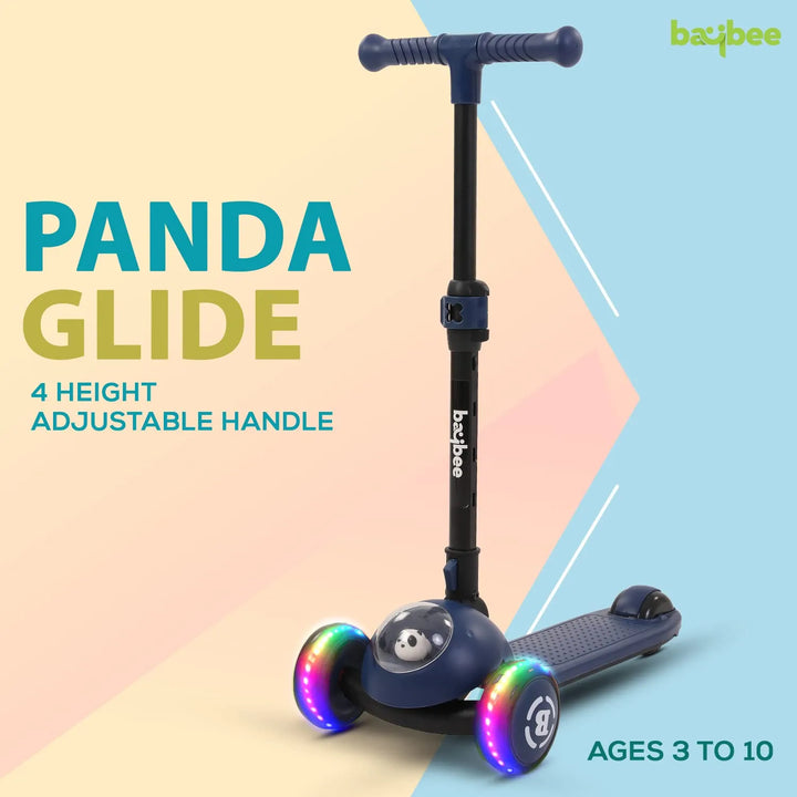 Panda Skate Scooter for Kids, 3 Wheel Smart Kids Scooter with Foldable & Height Adjustable Scooter for Kids 3 to 10 Years