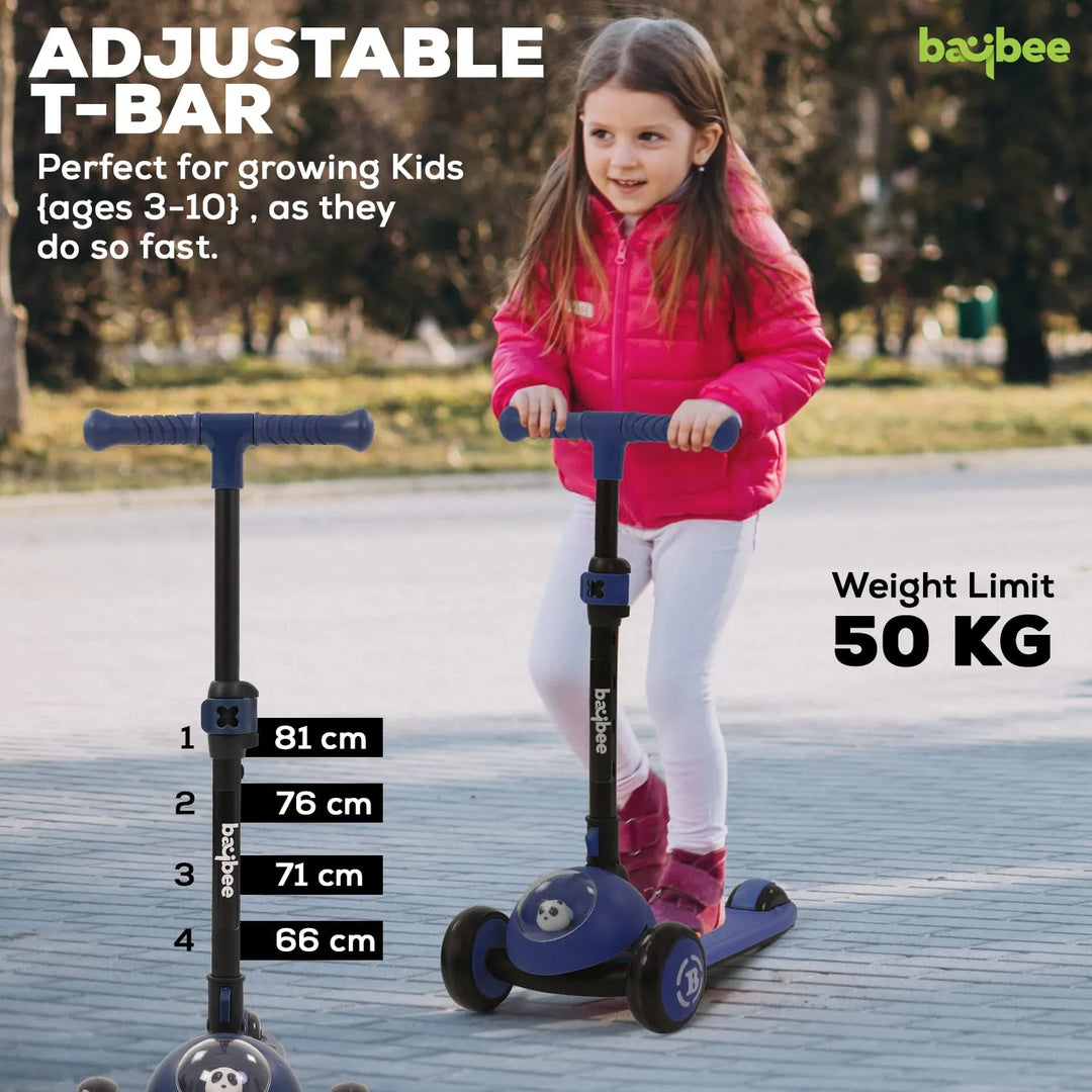 Panda Skate Scooter for Kids, 3 Wheel Smart Kids Scooter with Foldable & Height Adjustable Scooter for Kids 3 to 10 Years