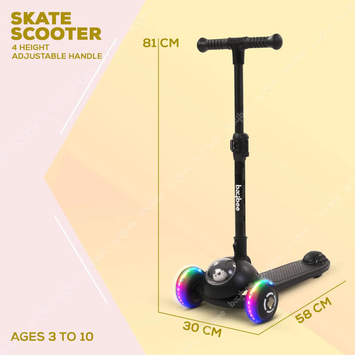 Panda Skate Scooter for Kids, 3 Wheel Smart Kids Scooter with Foldable & Height Adjustable Scooter for Kids 3 to 10 Years