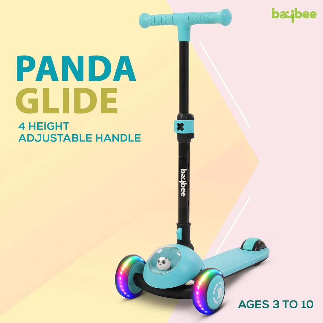 Panda Skate Scooter for Kids, 3 Wheel Smart Kids Scooter with Foldable & Height Adjustable Scooter for Kids 3 to 10 Years