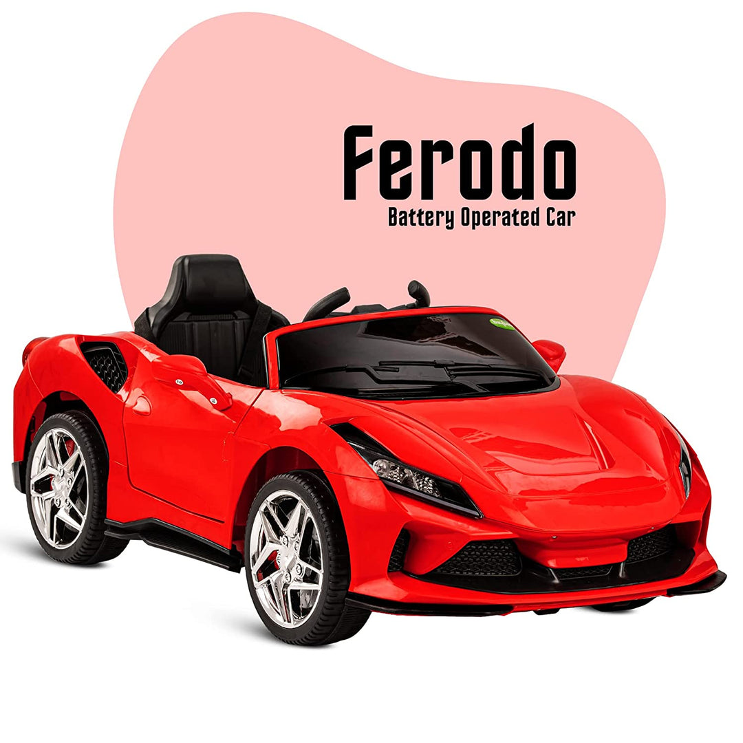 Feredo Dual Motor 12V Battery Battery Operated Ride On Car for Kids to Drive Electric Car for Kids, Racing Baby Car for Boys & Girls Toys Age 2 to 5 Years