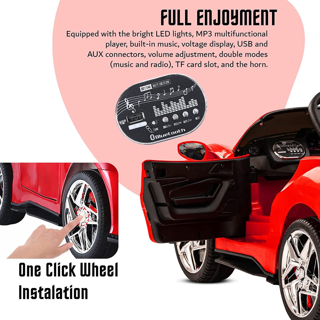 Feredo Dual Motor 12V Battery Battery Operated Ride On Car for Kids to Drive Electric Car for Kids, Racing Baby Car for Boys & Girls Toys Age 2 to 5 Years