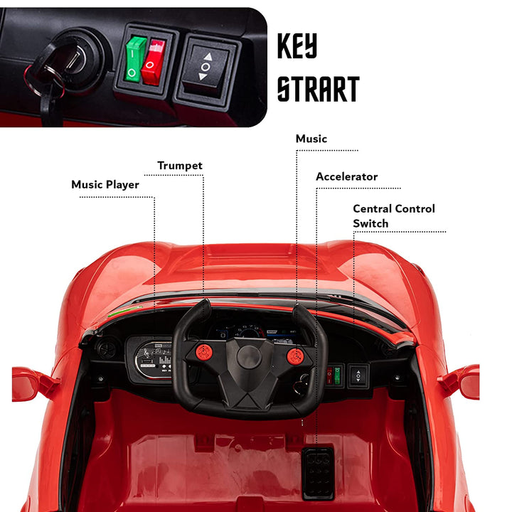Feredo Dual Motor 12V Battery Battery Operated Ride On Car for Kids to Drive Electric Car for Kids, Racing Baby Car for Boys & Girls Toys Age 2 to 5 Years