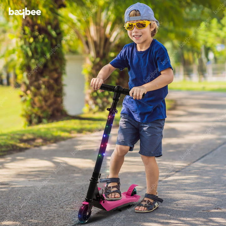 Skate Scooter for Kids, 2 Wheel Kids Scooter with 3 Height Adjustable Handle, Rubber Deck & Flashing LED PU Wheels | Runner Kick Scooter for Kids 3 to 8 Years Boys Girls