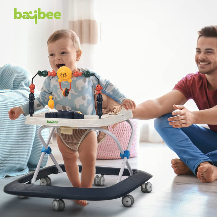 Baby Walker for Kids with 2 Height Adjustable & Tray | Multi-Function Anti-Rollover