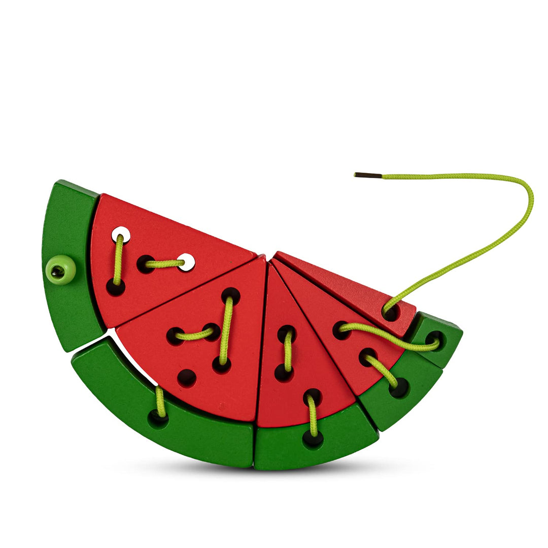 Wooden Lacing Watermelon Threading Game Puzzle Kids Toy