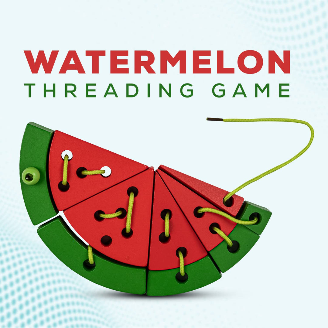 Wooden Lacing Watermelon Threading Game Puzzle Kids Toy