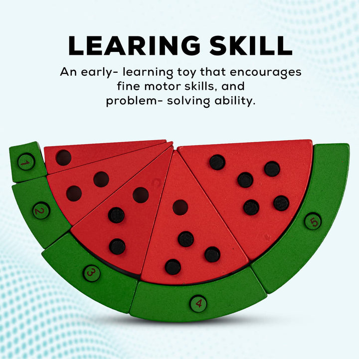 Wooden Lacing Watermelon Threading Game Puzzle Kids Toy