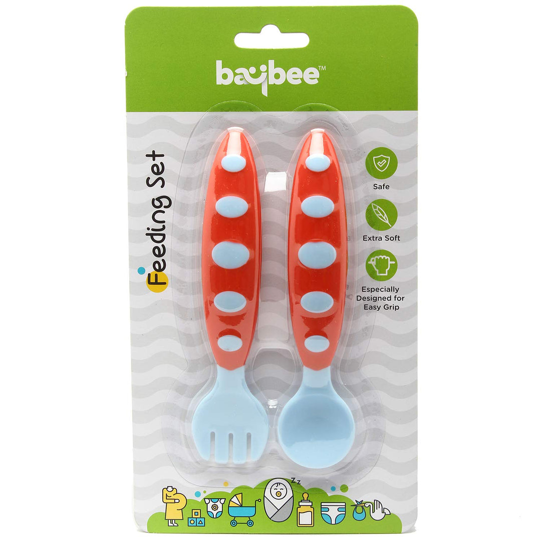 Feeding Spoon Set Soft Silicone Spoon Tip Heat Sensitive 2PCS - Multi Colors