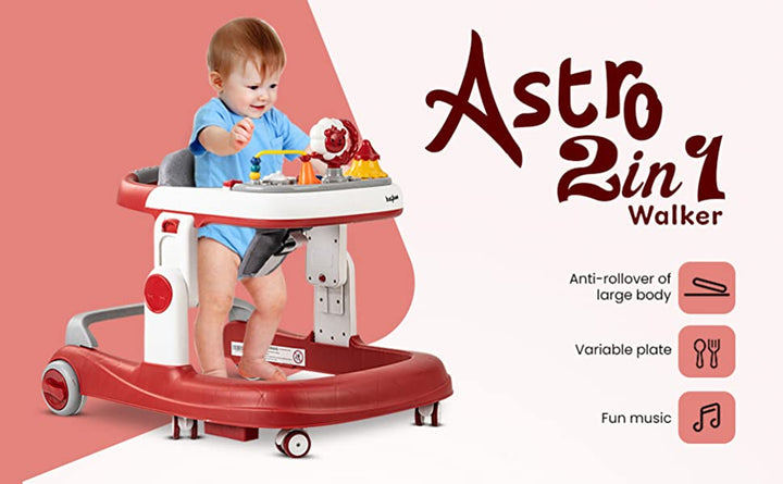 Astro 2 in 1 Baby Walker - Round Kids Walker for Baby, Walker with 3 Adjustable Height