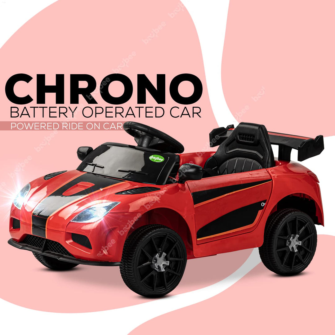 Chrono II Rechargeable Battery-Operated Ride on Electric Car for Kids| Ride on Baby Car with Swing Mode, USB & Music| Battery Operated Big Car for Kids to Drive 2 to 4 Years Boys Girls