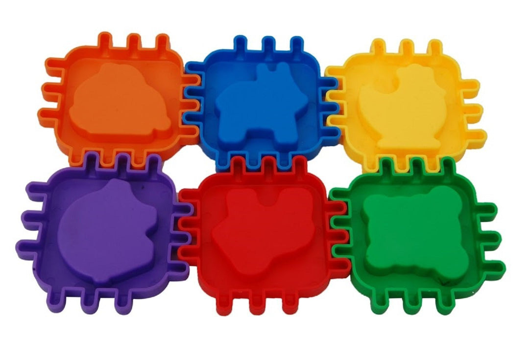 Ratna's Educational Nursery Cube for Kids. 6 Animal Moulds with Interlocking Cube