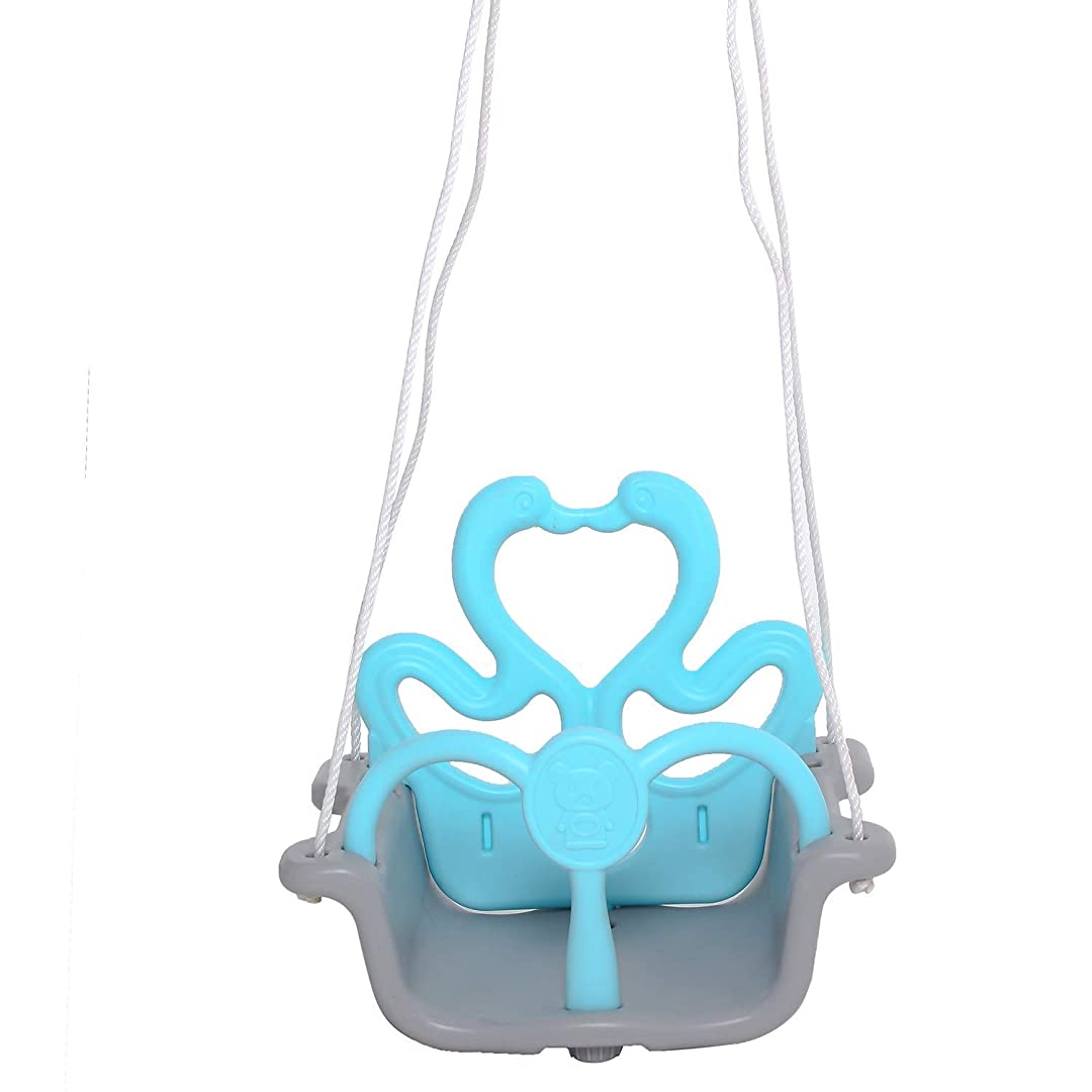 3-in-1 Snug Plastic Swing Chair for Kids-Folding Jhula Swing Chair Ideal for Both Kids and Plain Adjustable Hanging Suitable for Indoor,Outdoor,Balcony,Home,Bedroom