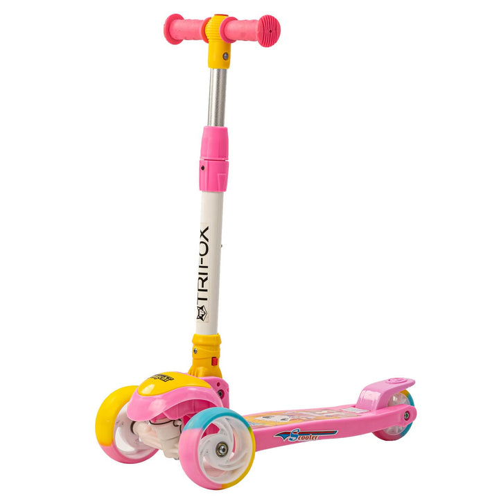 TRIFOX Skate Scooter for Kids 3 Wheel Lean to Steer 3 Adjustable Height with Suspension for Kids Boys & Girls